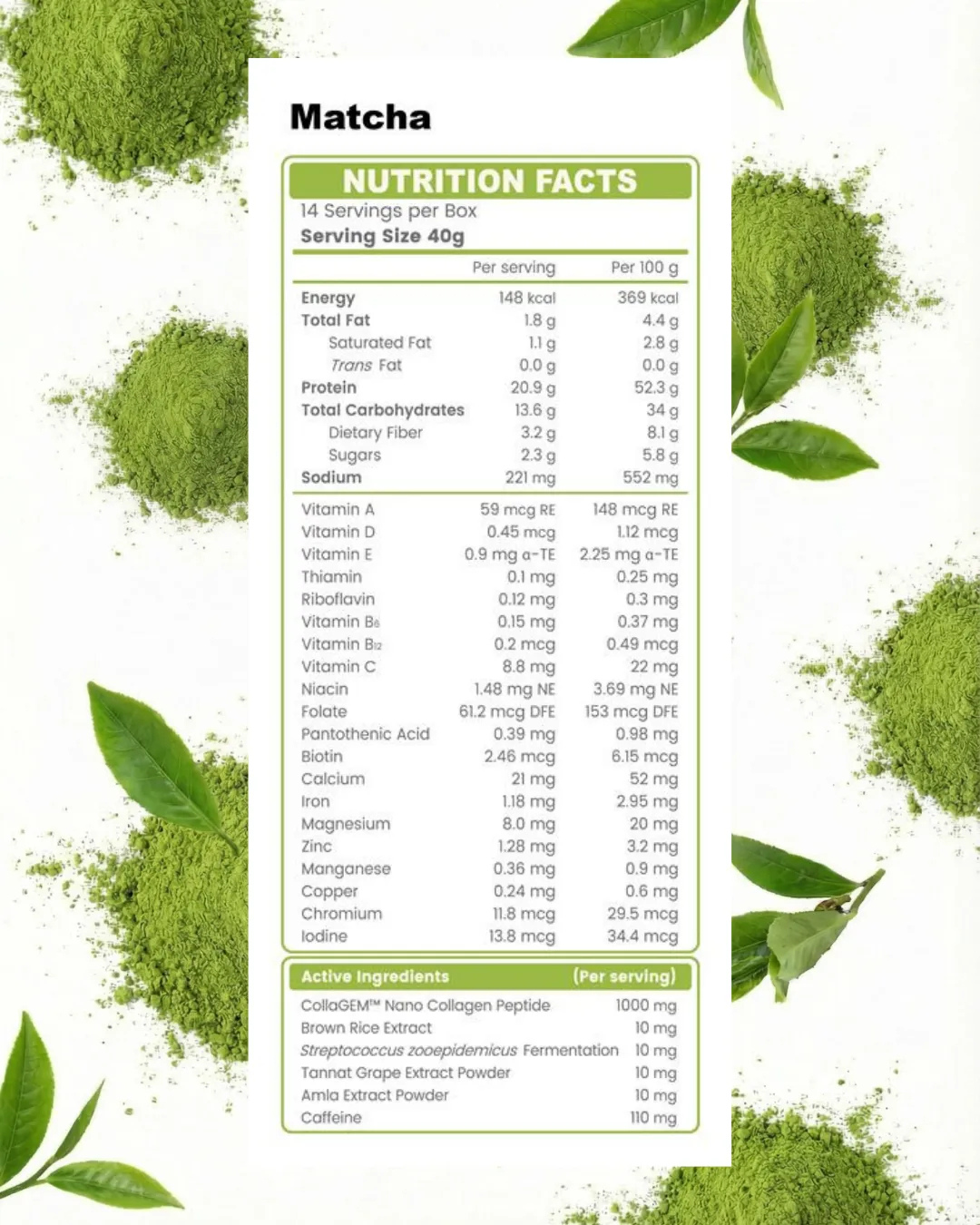 POWERGLOW SHAKES (MATCHA)